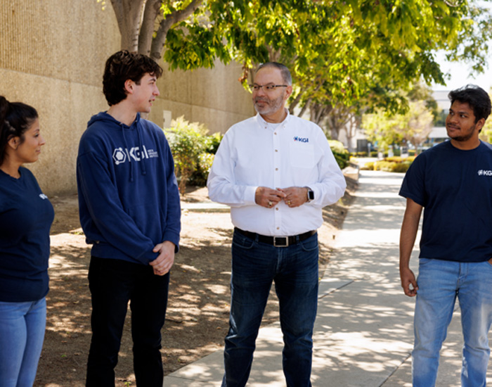 President Abousalem with students