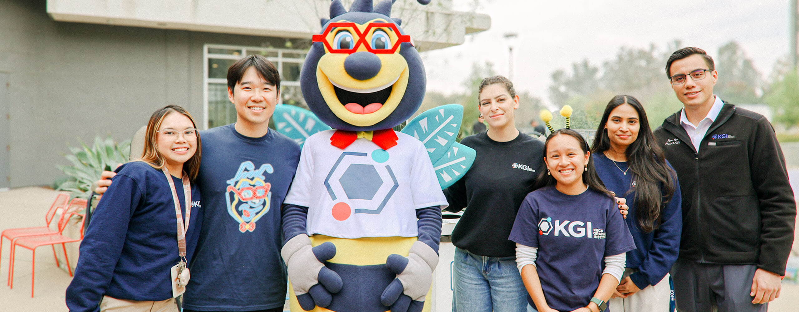 KGI students with beaker bee