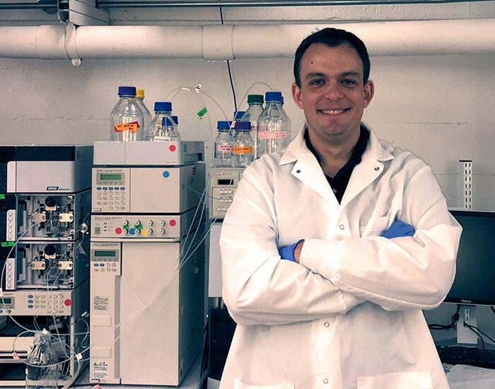 KGI Ben Pavlik in the lab