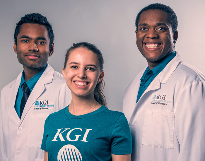 KGI three pharmacy students